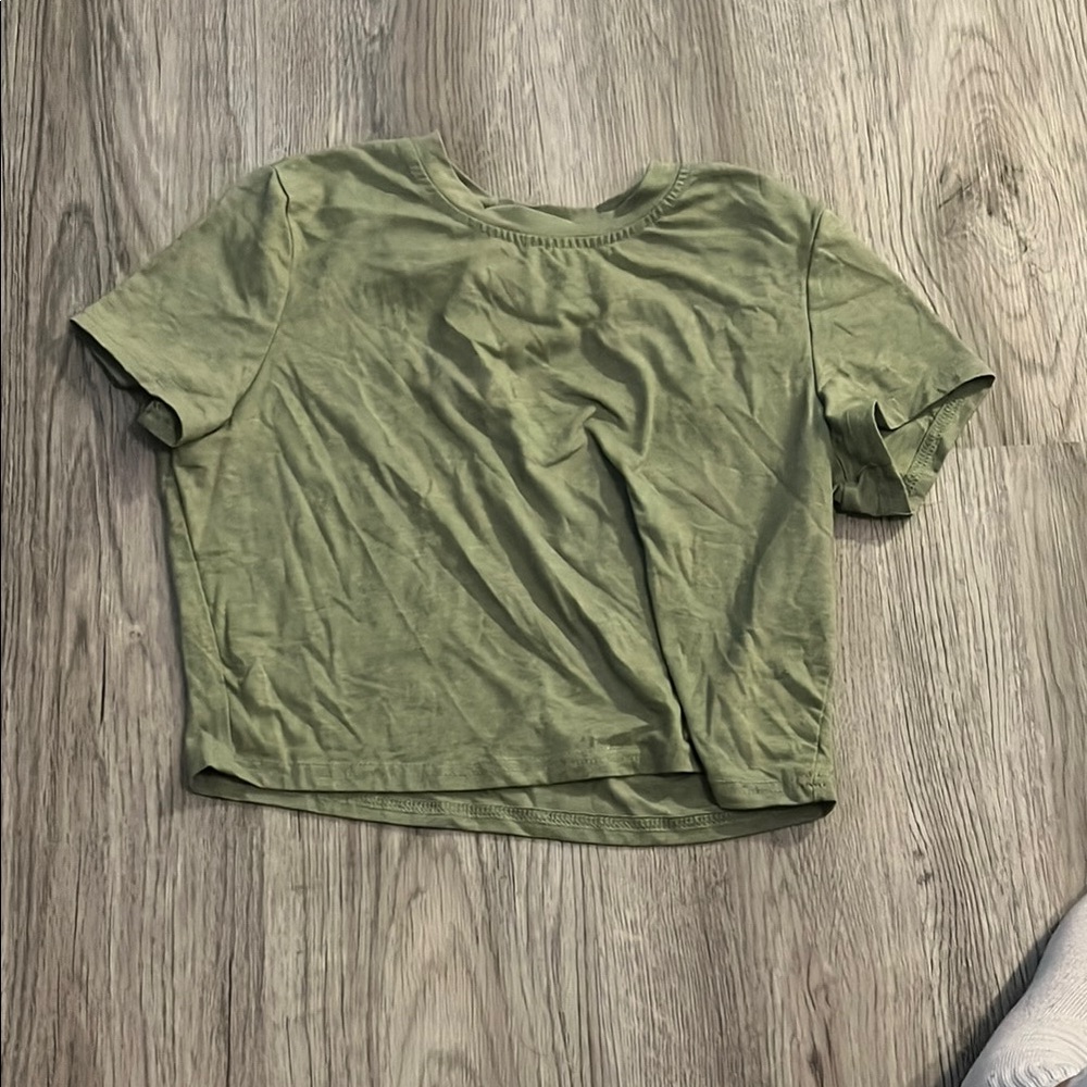 Olive Green Women's Cropped Top